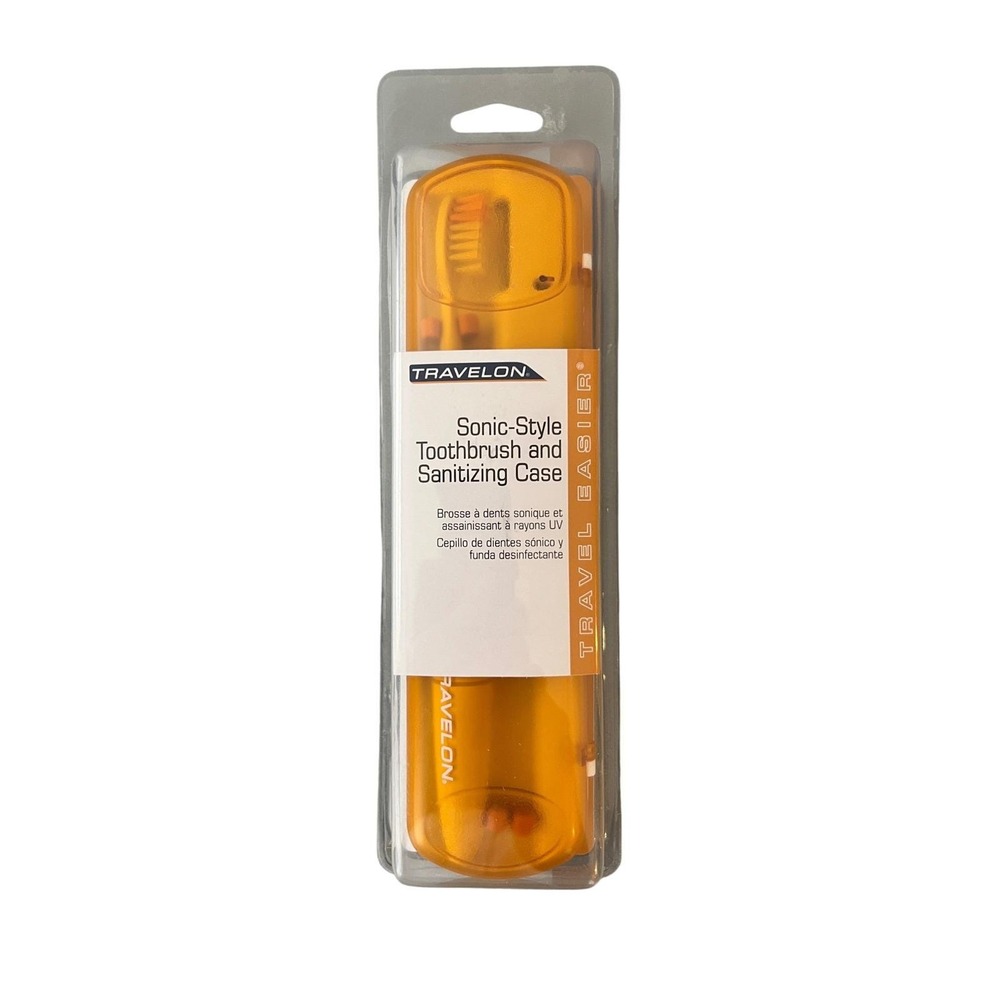 Travelon Sonic-Style Toothbrush and UV Sanitizing Case Orange 12237 New